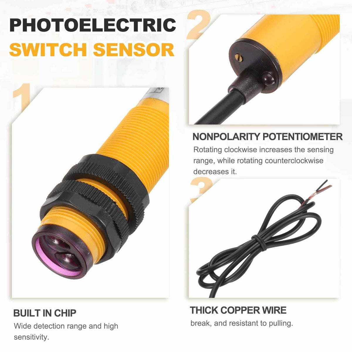 MECCANIXITY E3F-DS50C4 Photoelectric Sensor Detection Distance 7-50CM