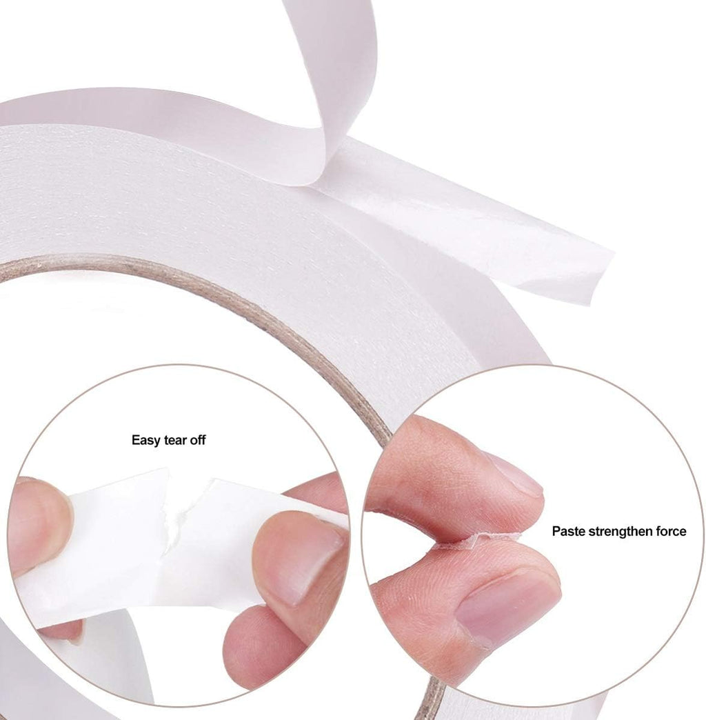 2 Rolls Double Sided Tape, 1 Inch x 90 Ft Two Sided Adhesive Tape