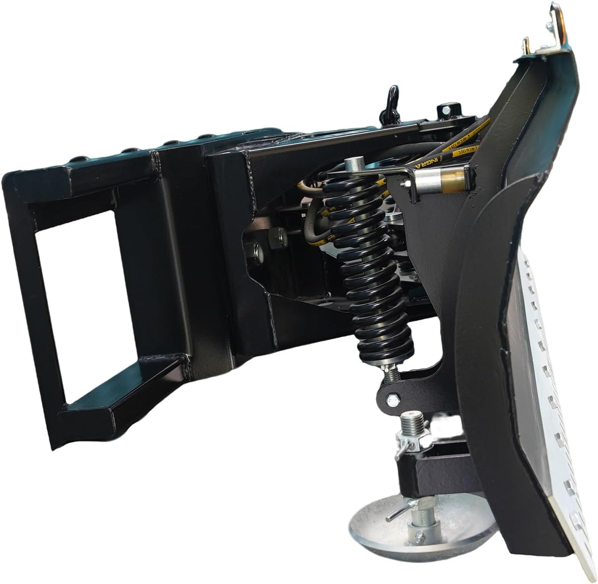 84" Heavy-Duty Hydraulic Skid Steer Snow Plow Dozer Blade | Universal Quick Attach Snow Pusher, Spring Shock