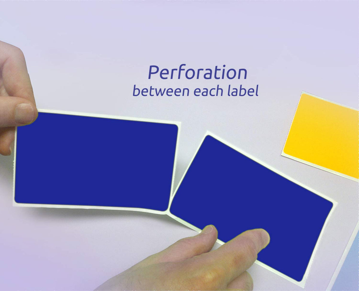 500 Rectangle Stickers, Color Coding Labels Roll, (3" x 5")