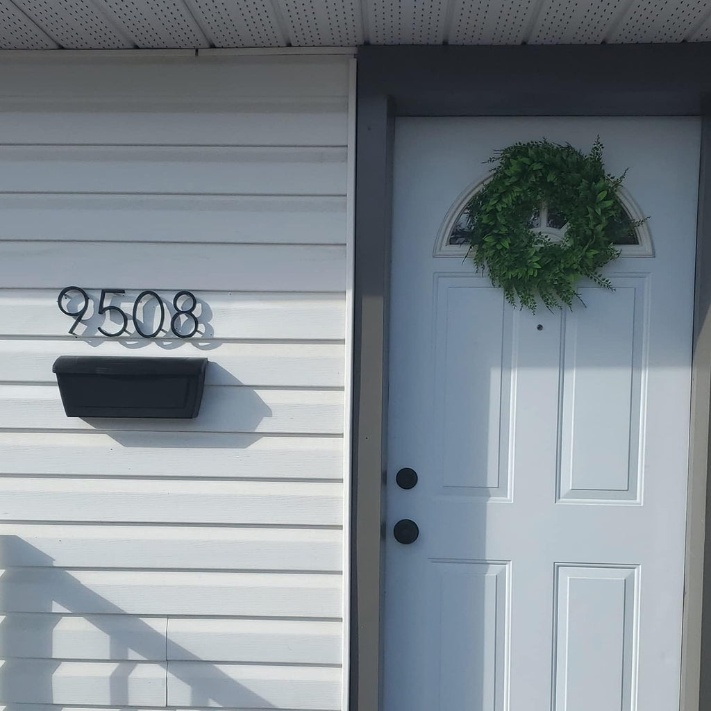 House Modern Numbers Floating, 5 Inch Black House Numbers for Outside Garden Door Mail Box Decor, with Nail Kit and