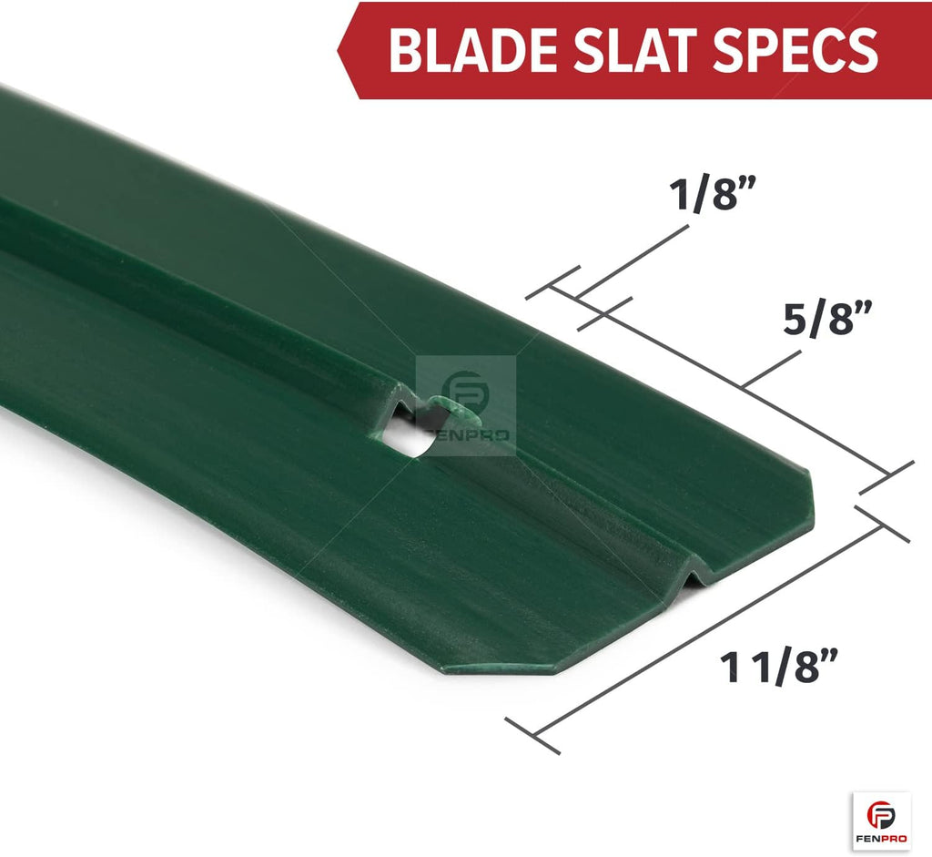Privacy Fence Slats, Chain-Link Bottom Lock, Green, 6ftx10ft