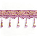 4 Yards Deep Purple Beaded Fringe Trim, Tassel for Sewing DIY