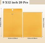 "Dyrfolm 20 Pack 9 X 12 Clasp Envelopes, Brown Kraft "