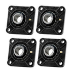 MAPLE ACE UCF204-12 Square Flange Bearing 3/4" Bore, 4-Bolt Self-Aligning, Solid Base, Heavy Duty (Qty 4)