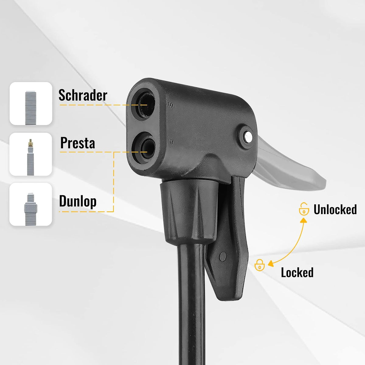 Bike Floor Pump with Gauge: Air Bicycle Pump with High Pressure 160 PSI,Fits Schrader and Presta Valve -Inflator with