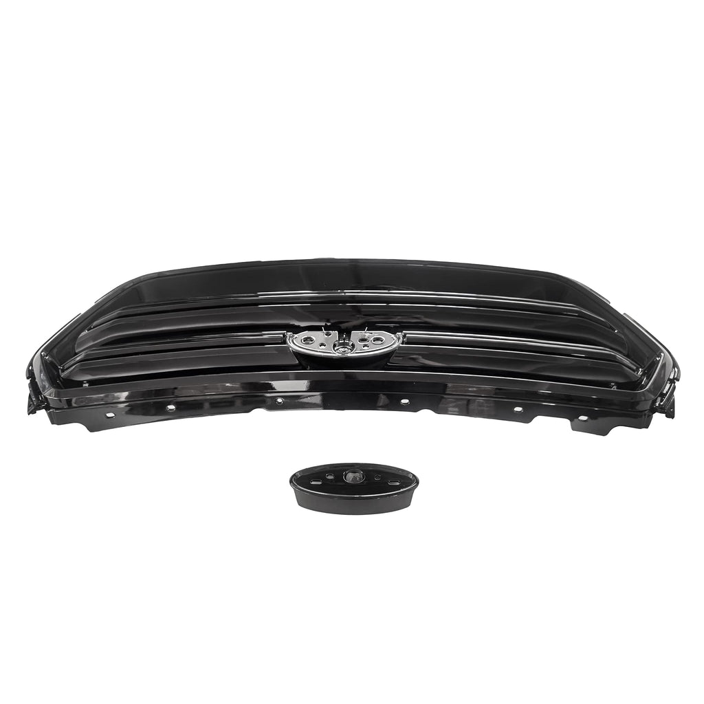 UnayKolb Front Bumper Grill Upper Glossy Black Grille For 2017 2018 2019 Ford Escape