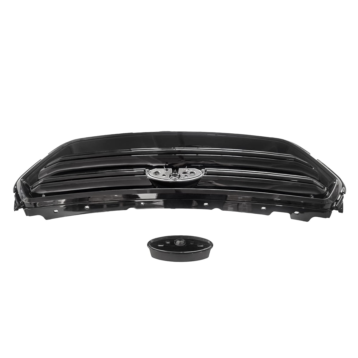 UnayKolb Front Bumper Grill Upper Glossy Black Grille For 2017 2018 2019 Ford Escape