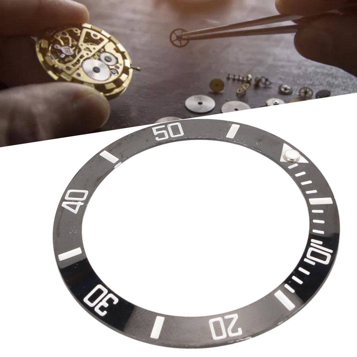 Ceramic Bezel Insert Ring, Luminous Transparent Scale 40mm Diameter Clock Bezels Insert Ring High Hardness Exquisite