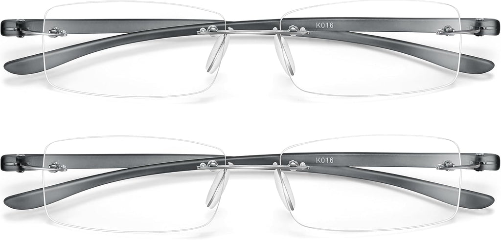 2 Pack Reading Glasses Blue Light Reading Glasses men's reading glasses for women Frameless Computer Reading Glasses