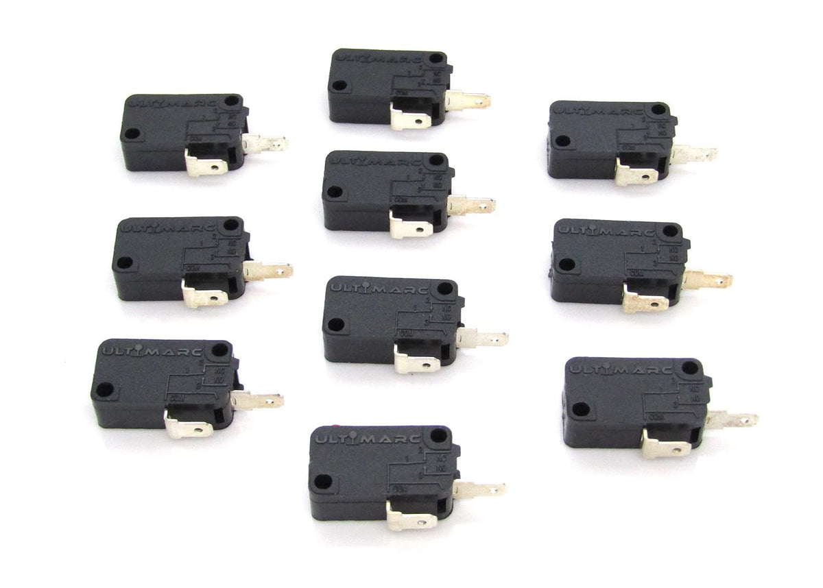 Ultimarc 125g .187" Microswitch for Arcade Joysticks & Push Buttons (10 Pack)