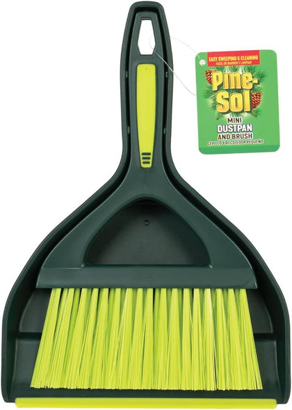 Mini Dustpan and Brush Set | Nesting Snap-On Design | Portable, Compact Dust Pan and Hand Broom for Cleaning, Green