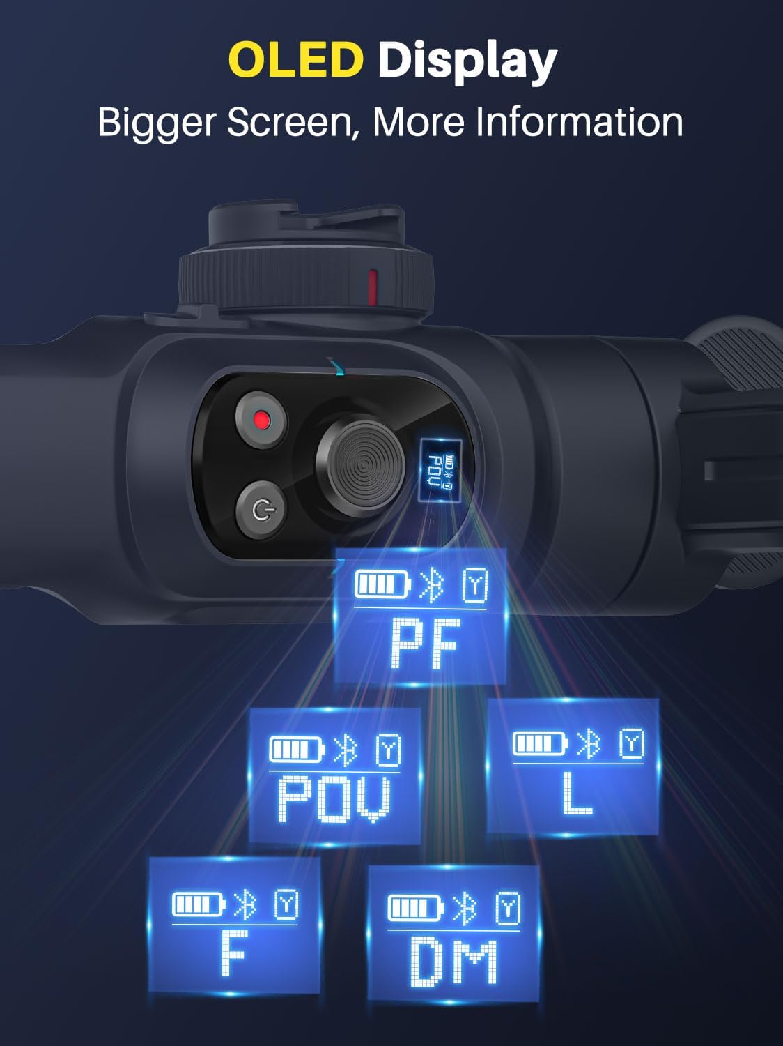 S2 Smartphone Gimbal Stabilizer w/Wireless Lavalier, Built-in 18cm Extension Rod & Fill Light, Professional 3-Axis