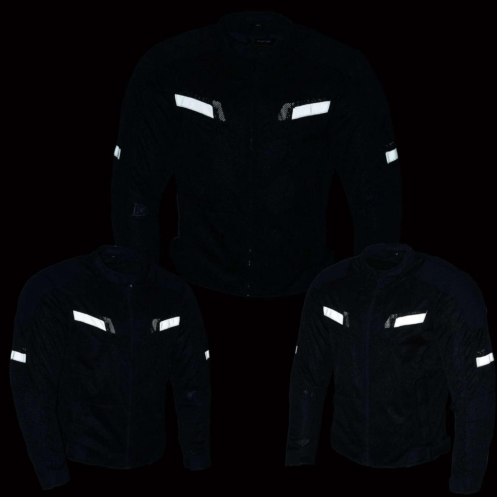 Men’s CE Armored All-Season Motorcycle Jacket - X-Large | All Seasons, Impact Protection ,Textile Racer Design, Vented