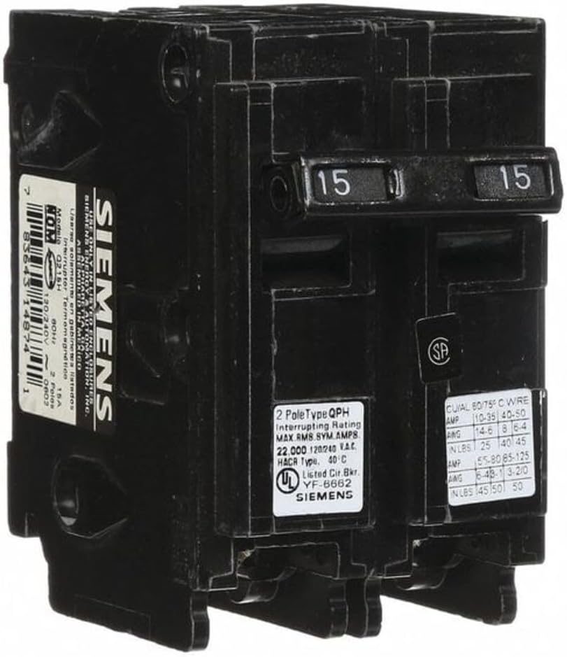 Siemens Q215 15-Amp 2 Pole 240-Volt Circuit Breaker