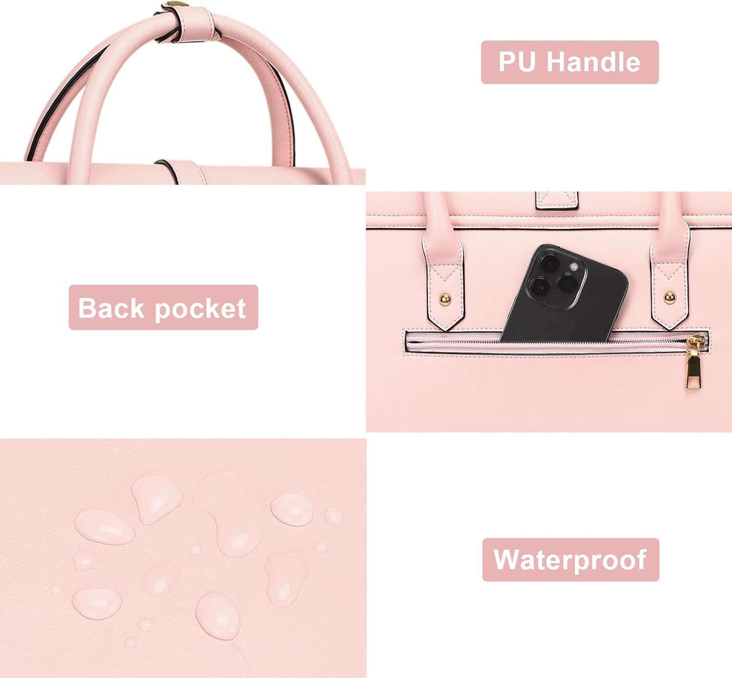 Laptop Bag for Women, PU Leather Laptop Shoulder Bags Convertible Backpack, Work Travel Computer Bag with Bowknot