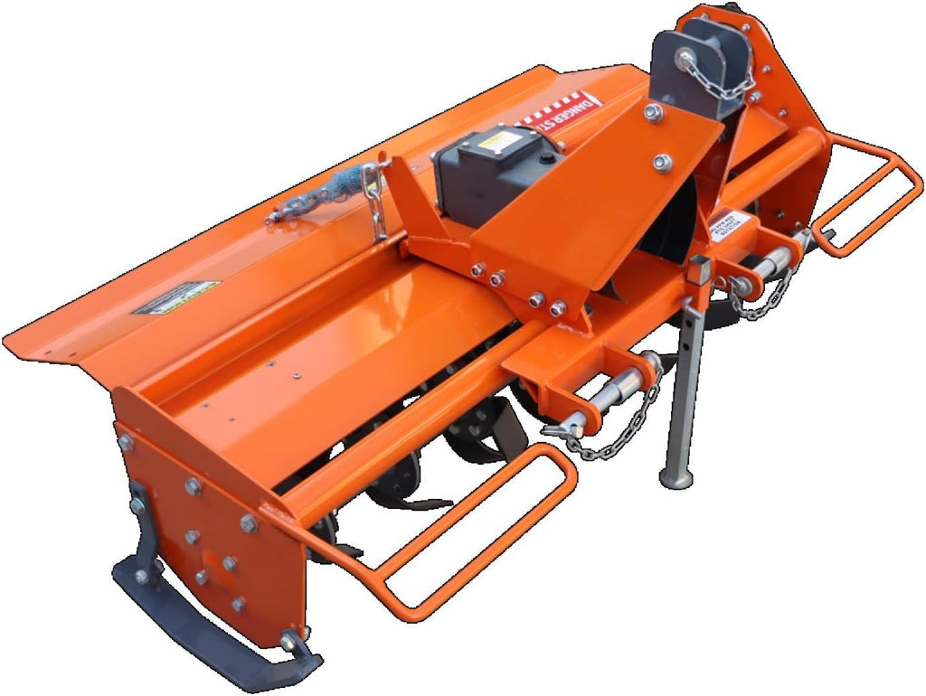 Attachments 3 Point Rotary Tiller Attachment Fits Cat 1 Tractors, Single Speed PTO Driven Cultivator with a 540 RPM