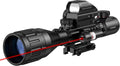 4-16x50 AO Hunting Rifle Scope Dual Illuminated Rangefinder Optics & 4 Holographic Reticle Red/Green Dot Sight &