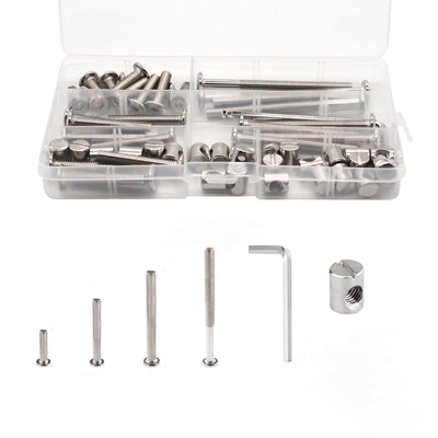 Baby Bed Frame Bolts, Crib Screws Hardware ReplacementKit M6x20/30/40/50/60/70/80mm Hex Drive Socket Cap Screws