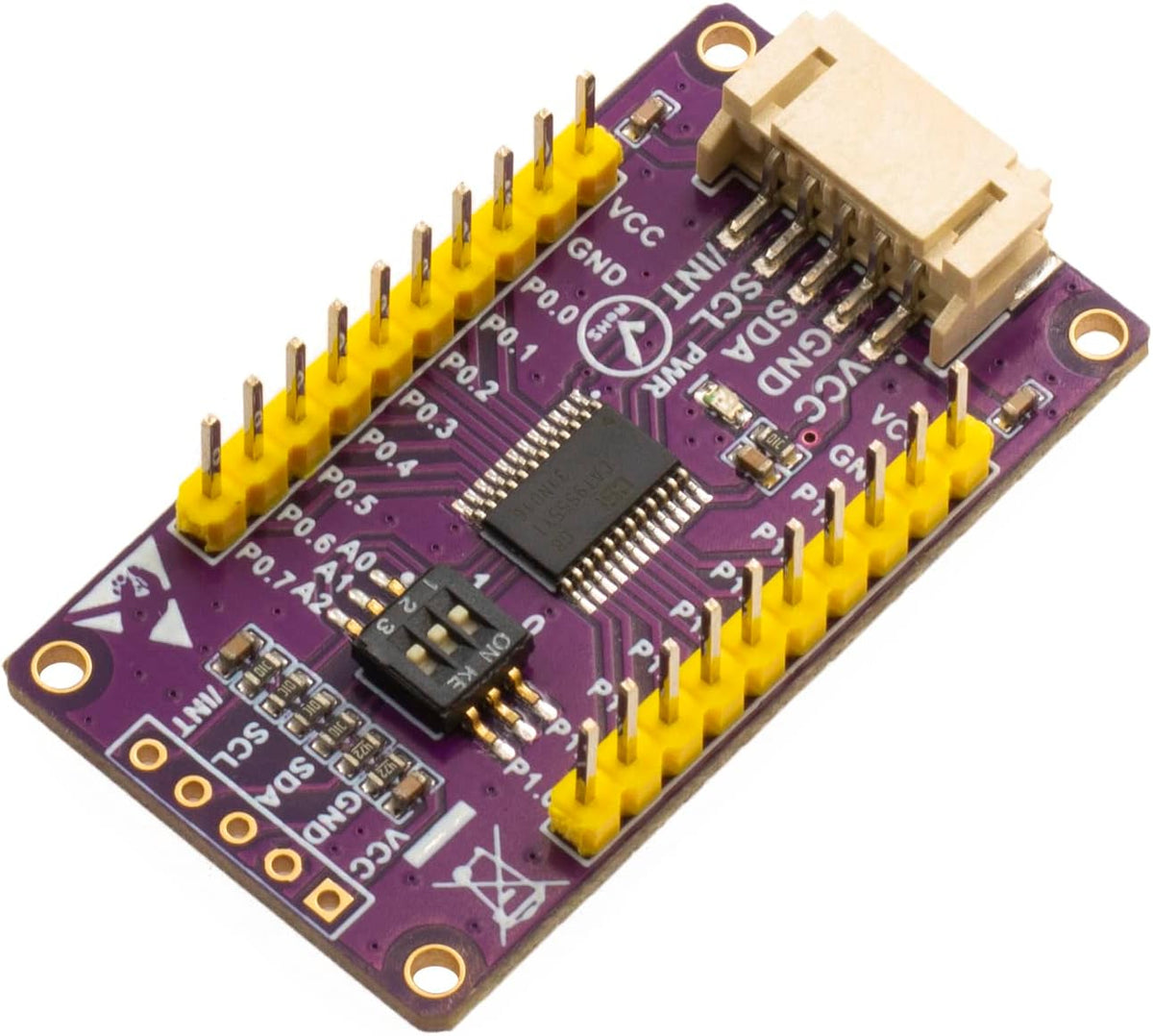 CAT9555 IO Expansion Module Board I2C Interface, SMBus I/O Port, 16 bit Parallel GPIO Expander, with Pre-soldered Header