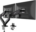 Dual Monitor Desk Mount, 13-32", 17.6 lbs Each | Two independent gas spring arms, full motion, VESA 75x75 & 100x100