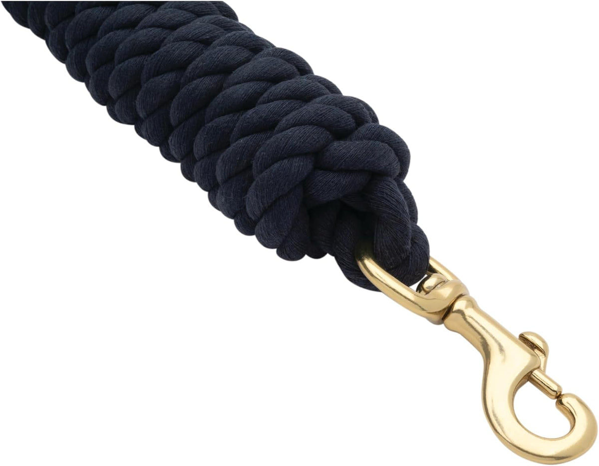 5/8" x 10 Cotton Lead Ropes for Horses Line with Brass Snap, Buckle, Soft, Comfortable Horse Lead Ropes for Training