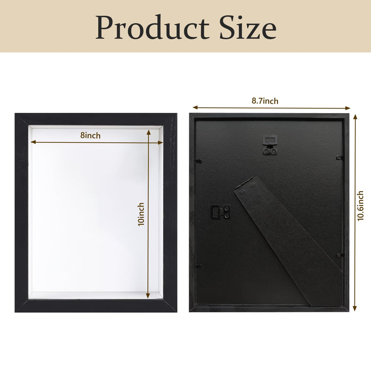Shadow Box Frame 8x10 - 3 Pack Wood Deep Shadowbox with Glass