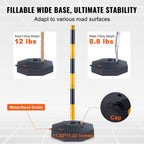 Adjustable Traffic Delineator Post Cones, 6 Pack, Traffic Safety Delineator Barrier with Fillable Base 8FT Chain