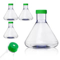 3000ml Erlenmeyer Flask, Sterile, Vent Cap, Flat Bottom, PC, 4Pcs