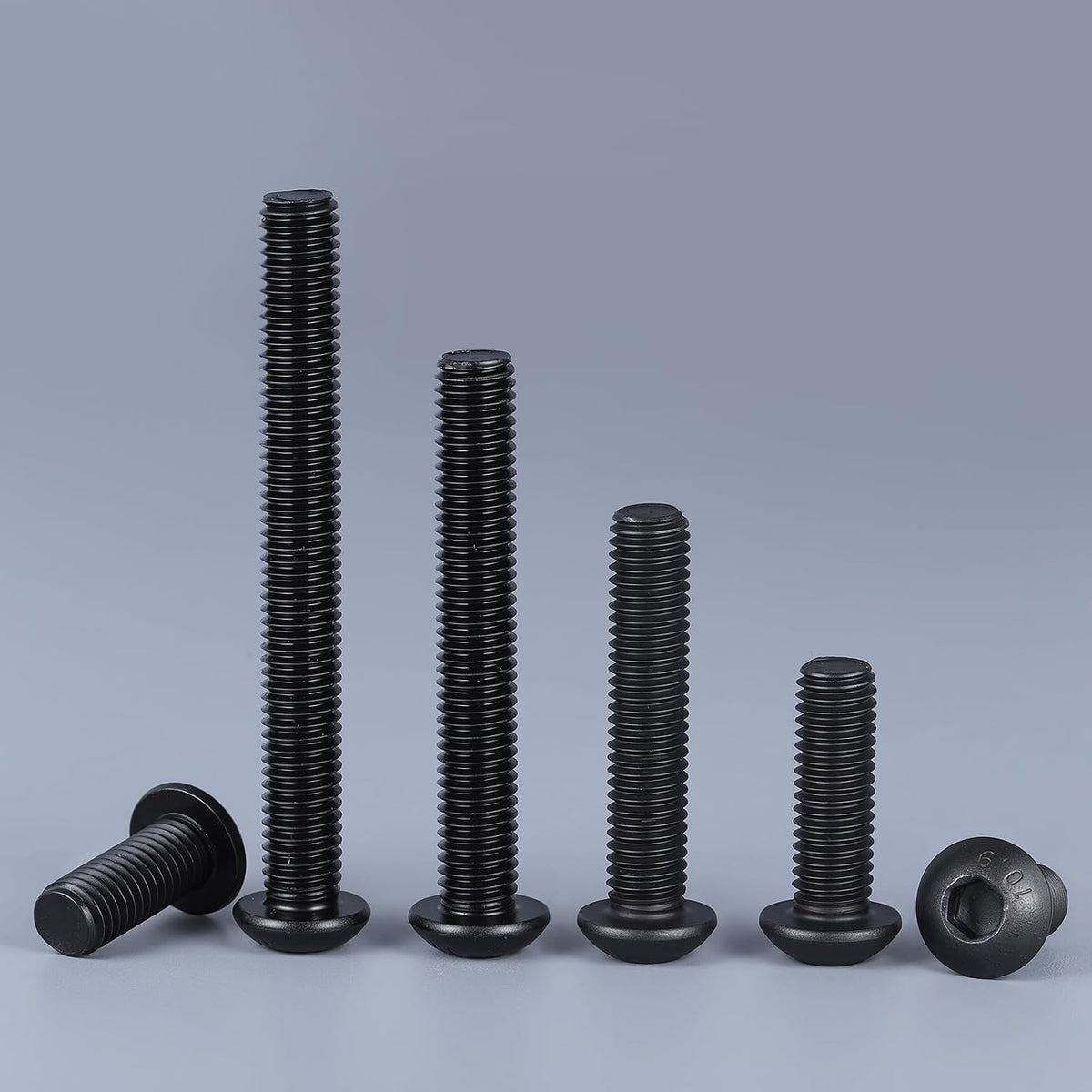M4 x 8mm 300PCS Button Head Hex Socket Cap Screws Bolts, 10.9 Grade Alloy Steel, Allen Hex Drive, Full Thread, Black Oxide, with Hex Spanner