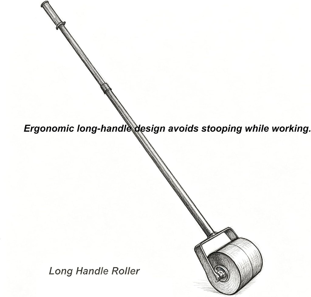 Heavy Duty Roof Seam Roller for Roofing PVC,TPO,EPDM Membrane, 52" Long Handle Roller Tool (13lbs)