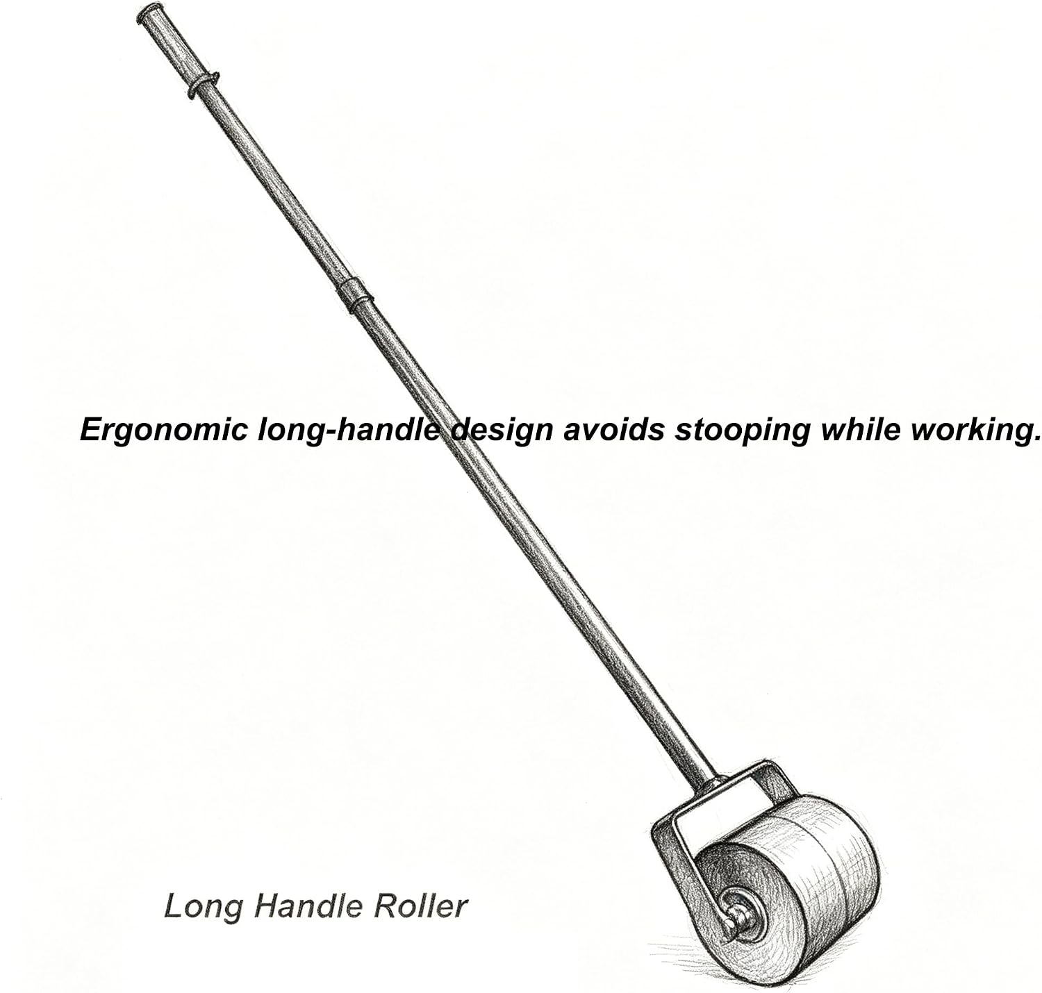 Heavy Duty Roof Seam Roller for Roofing PVC,TPO,EPDM Membrane, 52" Long Handle Roller Tool (13lbs)