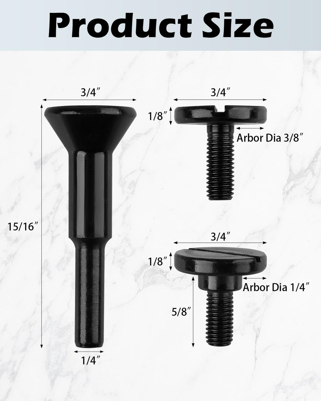 4 Pack Cut Off Wheel Mounting Mandrel Holder 3/8" & 1/4" Arbor Hole