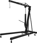 2-Ton Hydraulic Engine Hoist, Heavy-Duty Cherry Picker for Lifting Motors, Carbon Steel Shop Crane for Workshop