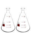 1000 mL Borosilicate Glass Erlenmeyer Flask, 2 Pack Thick Wall Flask with 24/40 Outer Joint