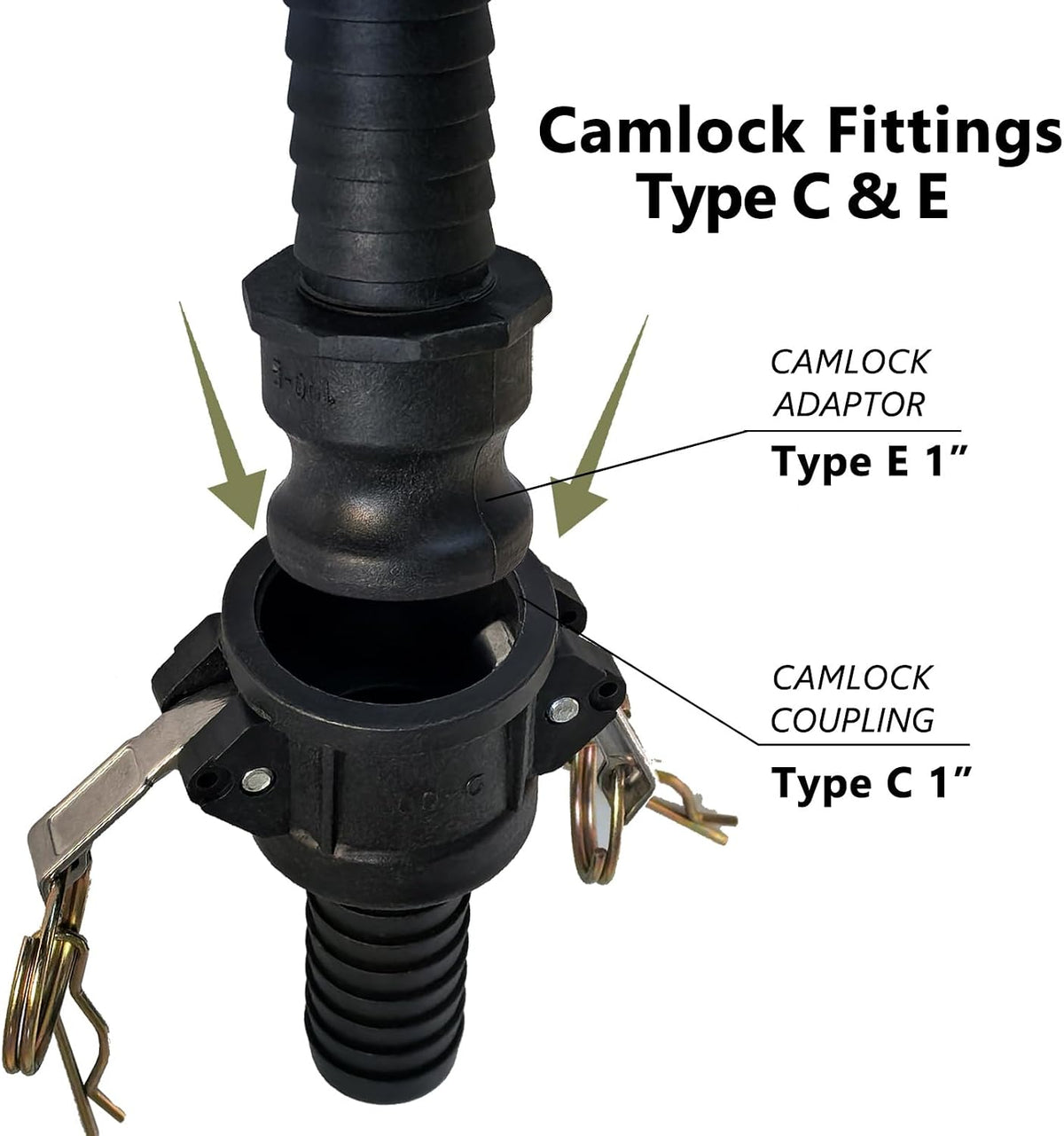 Camlock Fittings 1" Type C & E Polypropylene Cam Groove Hose Fitting