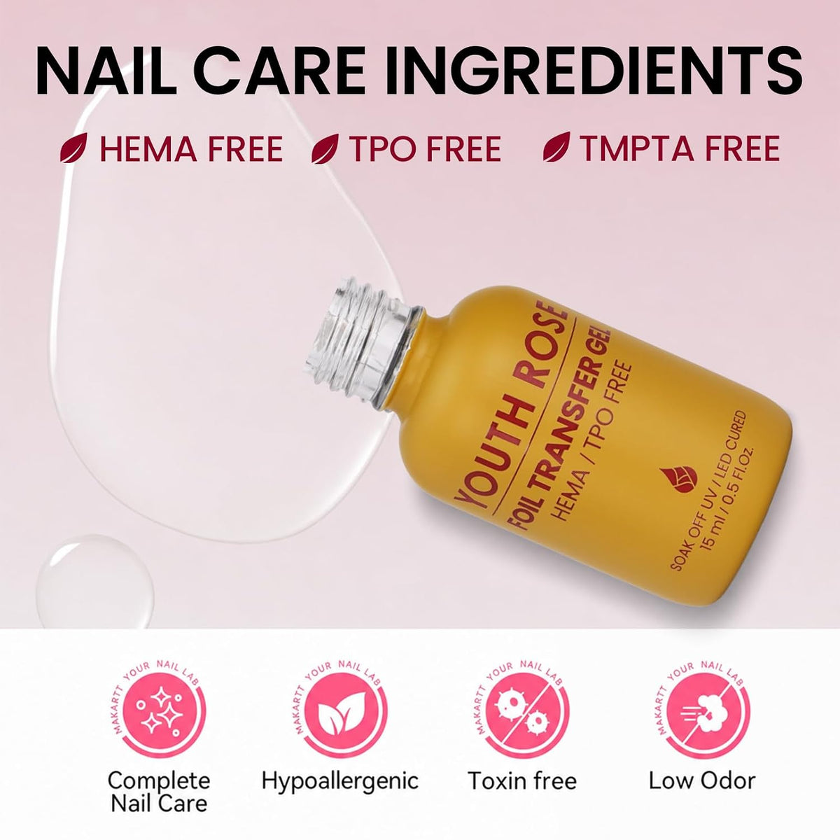 HEMA&TPO Free 15ml Nail Foil Gel Transfer Gel
