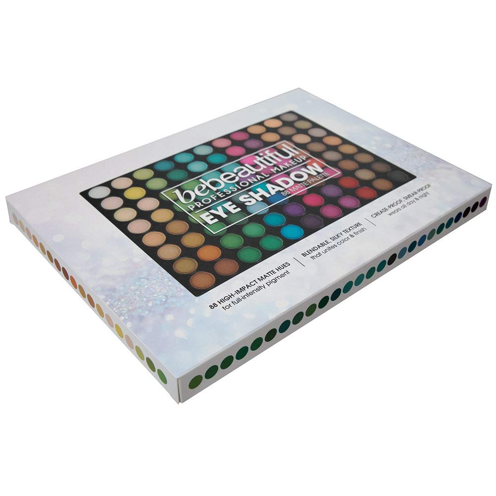 Bebeautiful Professional Makeup Eyeshadow with Applicator, 88 Color, Matte