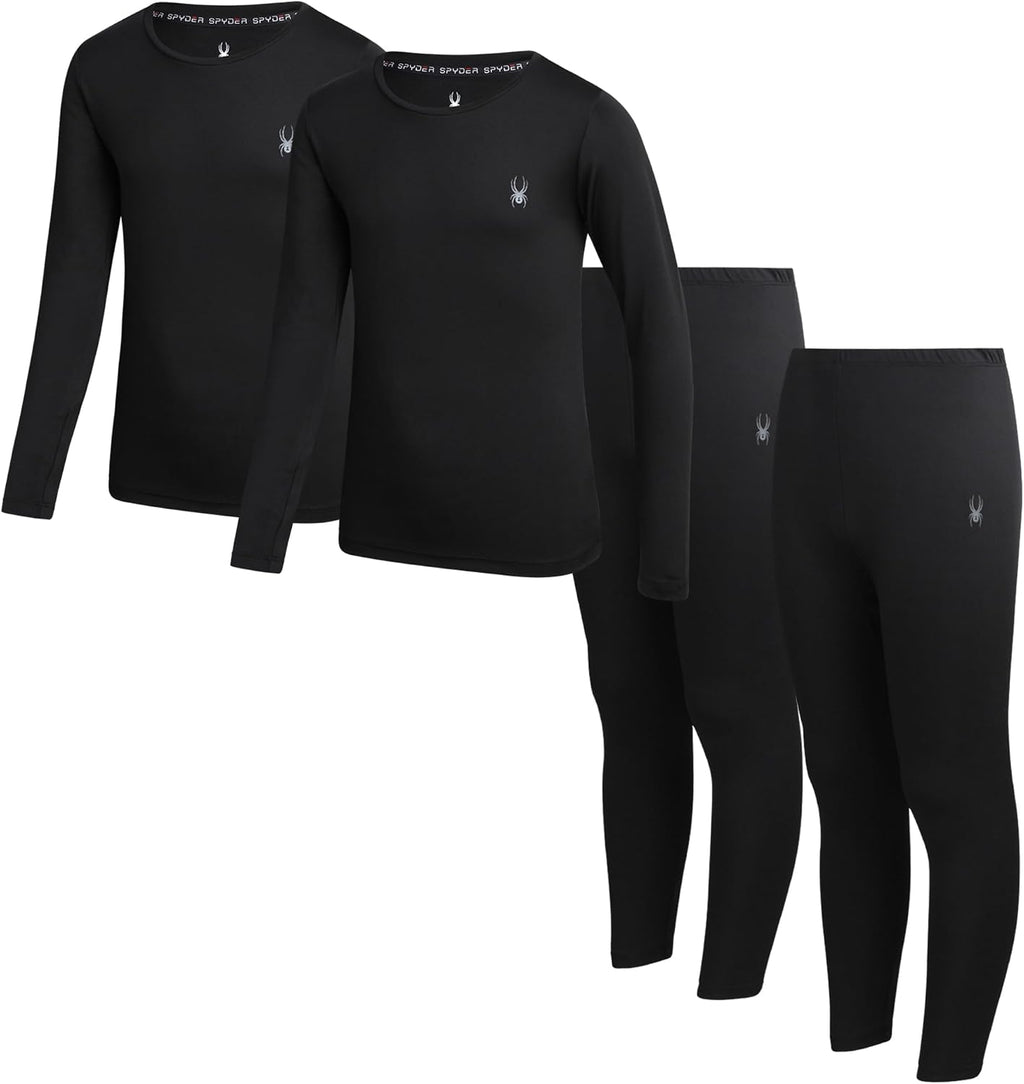 Kids Thermal Underwear Set - Breathable Insulated Soft Base Layer | 4-Piece, Soft Breathable Base Layer Underwear
