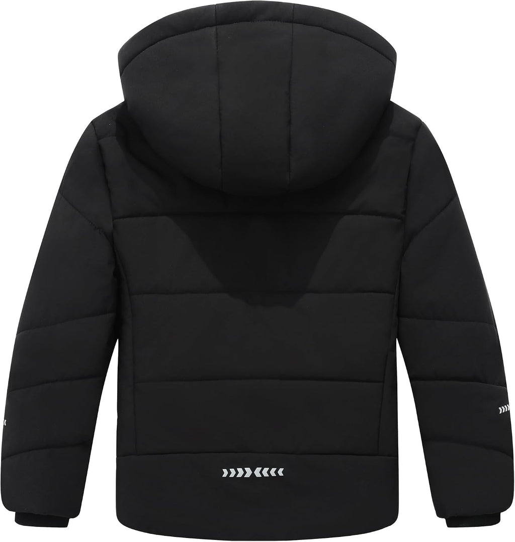 Boy's Winter Coat Waterproof Down Jacket with Detachable Hood | Thickened Fleece Lined Parka Insulated Outerwear