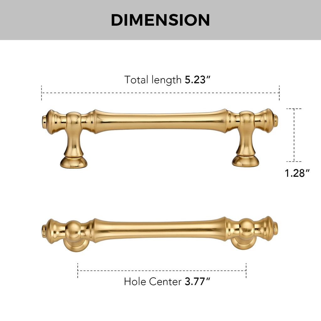Champagne Bronze Cabinet Pulls Drawer Pulls, 3-3/4 Inch, 6 Pack
