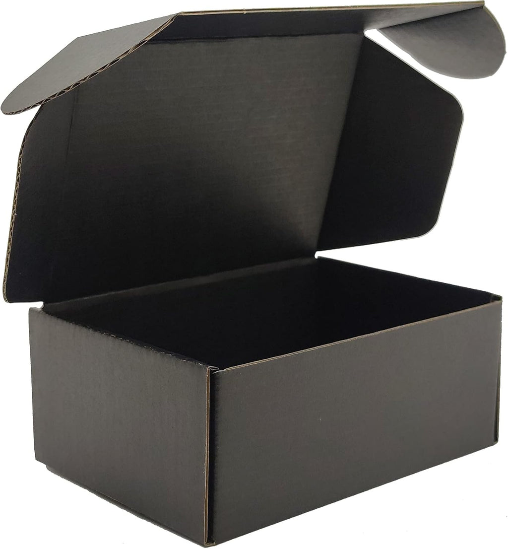 6x4x2 Shipping Boxes Set of 50, Black Mailer Corrugated Cardboard Box