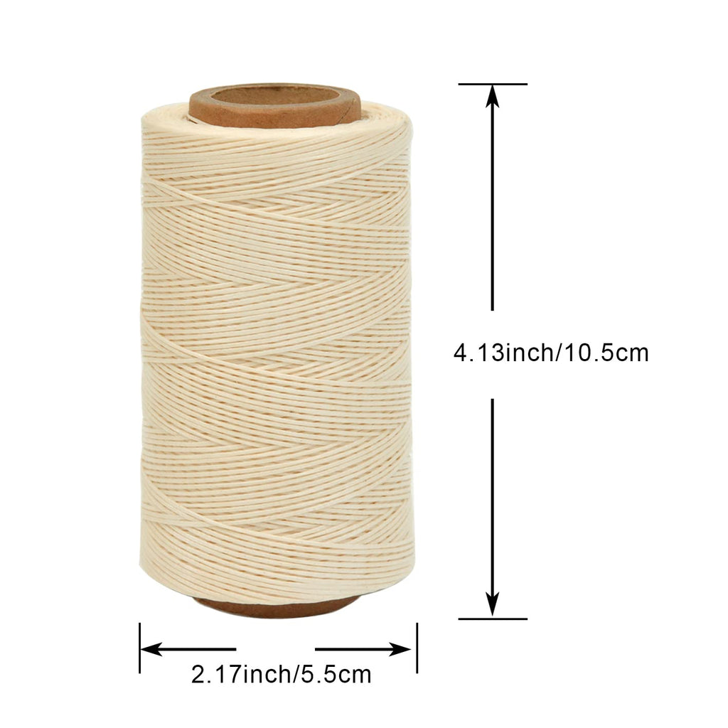 Leather Sewing Waxed Thread for Hand Sewing 284 Yards, Beige