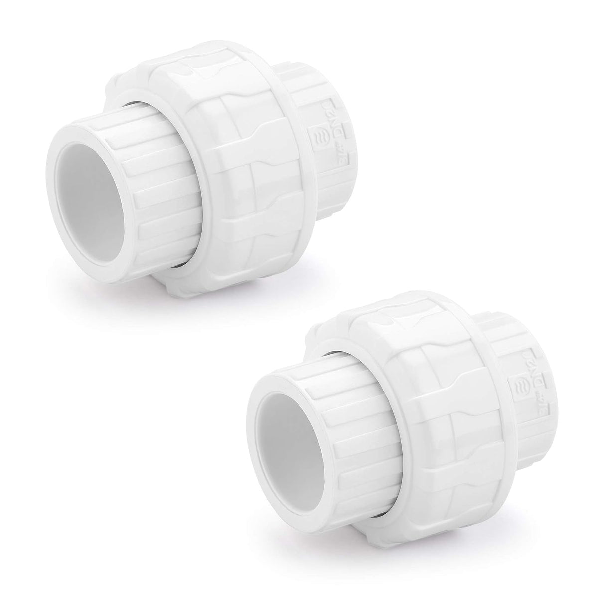 Hydroseal PVC Pipe Fitting, 0.75" Union Jetstream, Pack of 2 Pieces, Schedule 80, White, EPDM O-Ring, Socket x Socket, F1970, SCH80 (3/4")