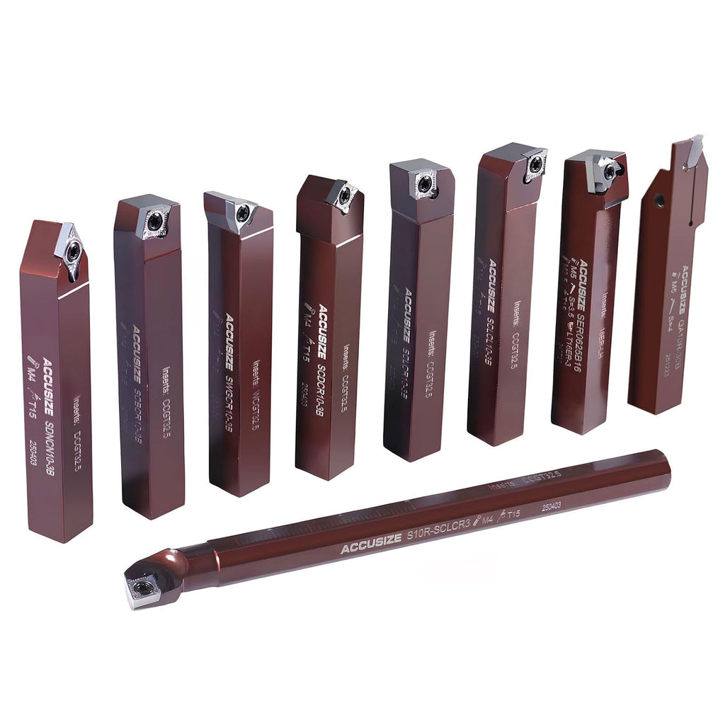 Accusize 5/8 in Shank Indexable Carbide Turning Tool Set, 3988-0058
