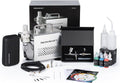 Airbrush Kit with 1/6 HP Quiet Air Compressor, 4 Colors | Gravity Airbrush with 3 Tips 0.2, 0.3 & 0.5 mm- Hose