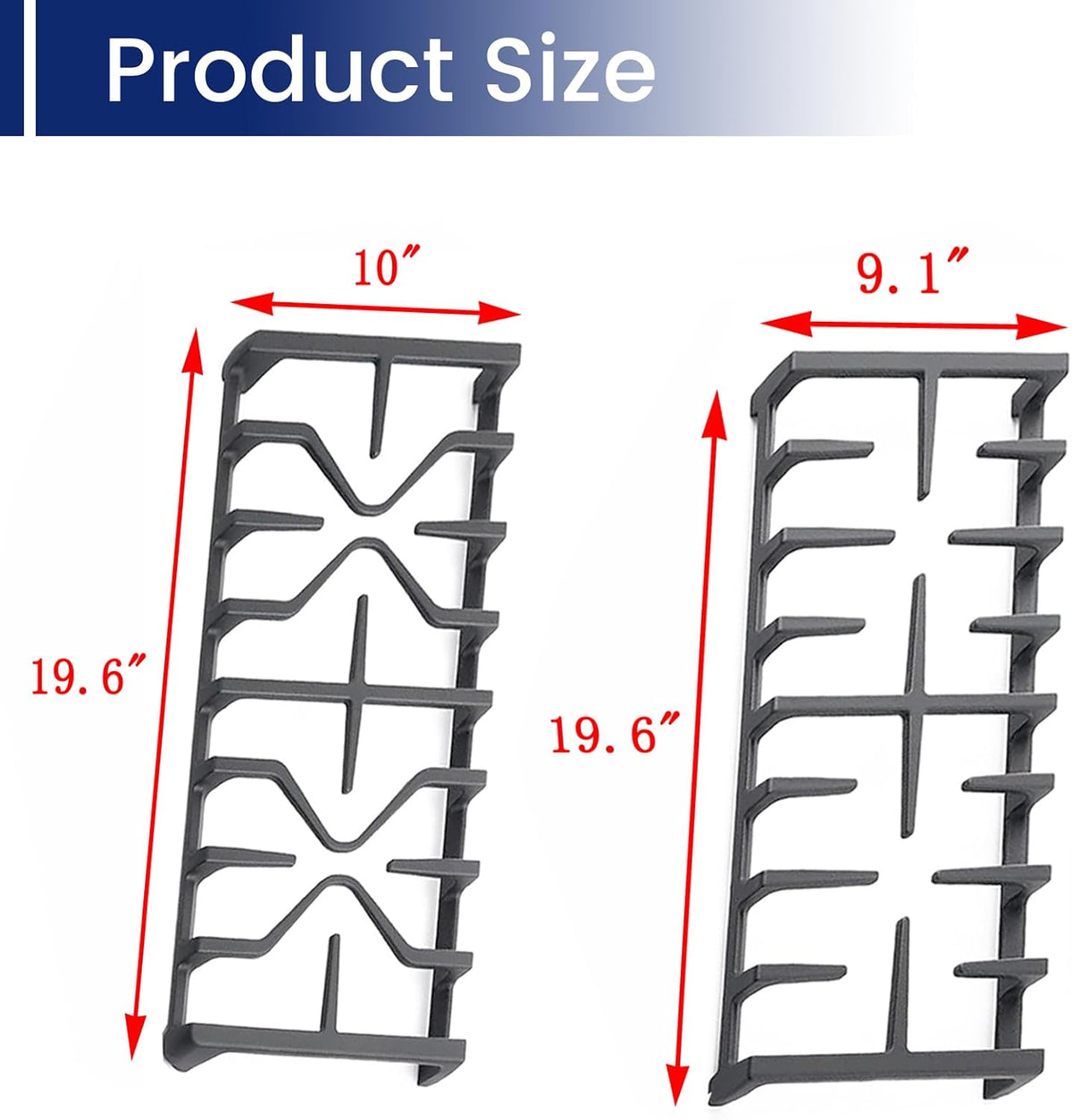 Shengyongh CC27151 (2-Pack) CC27150 (1-Pack) ge Center Grate for Gas Stove JGSS66SEL1SS, JGB735SP1SS, PGB935YP1FS, PGB940SEJ6SS, PGB940SEJ7SS, PGB940SEJ8SS, PGB940ZEJ1SS