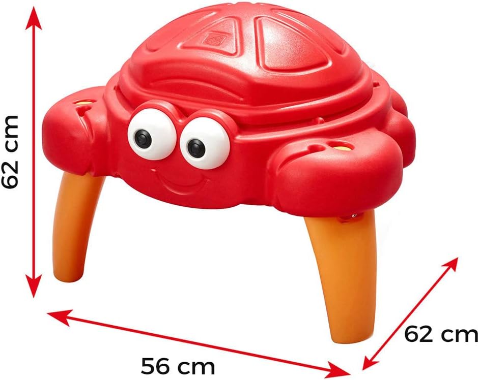 Step2 Crabbie Sand Table, Kids Sand Activity Sensory Table, 4 Piece Accessory Kit, Toddler Summer Outdoor Toys, Ages