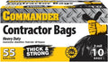 55 Gallon 3 MIL (eq) Heavy Duty Contractor Bags with Flap Ties - 36" x 56" with flaps - Pack of 10