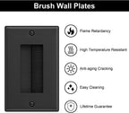 iwillink 4-Pack Brush Wall Plate with Low Voltage Mounting Bracket, Black